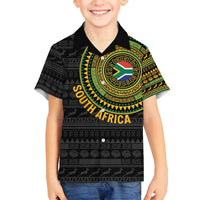 Personalised South Africa Family Matching Off Shoulder Maxi Dress and Hawaiian Shirt African Tribal Pattern