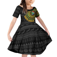 Personalised South Africa Family Matching Off Shoulder Short Dress and Hawaiian Shirt African Tribal Pattern