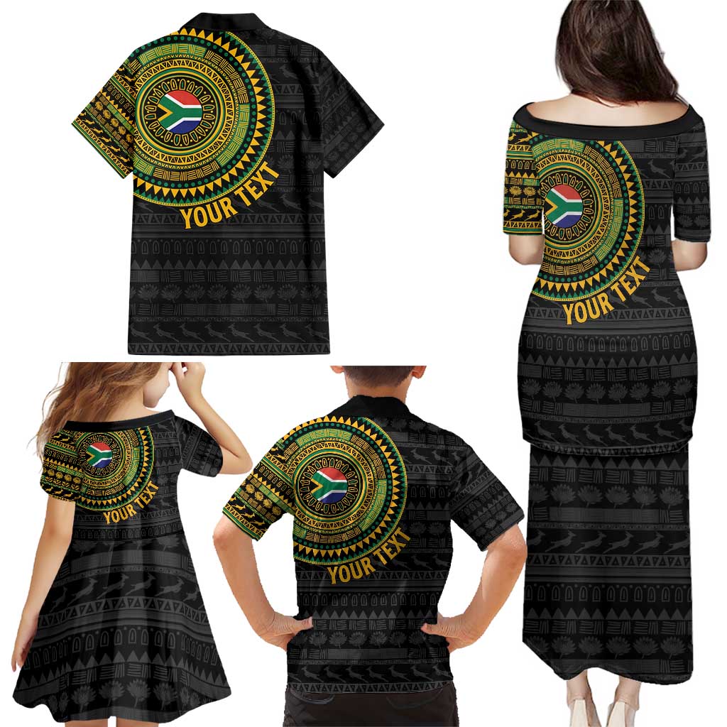 Personalised South Africa Family Matching Puletasi and Hawaiian Shirt African Tribal Pattern
