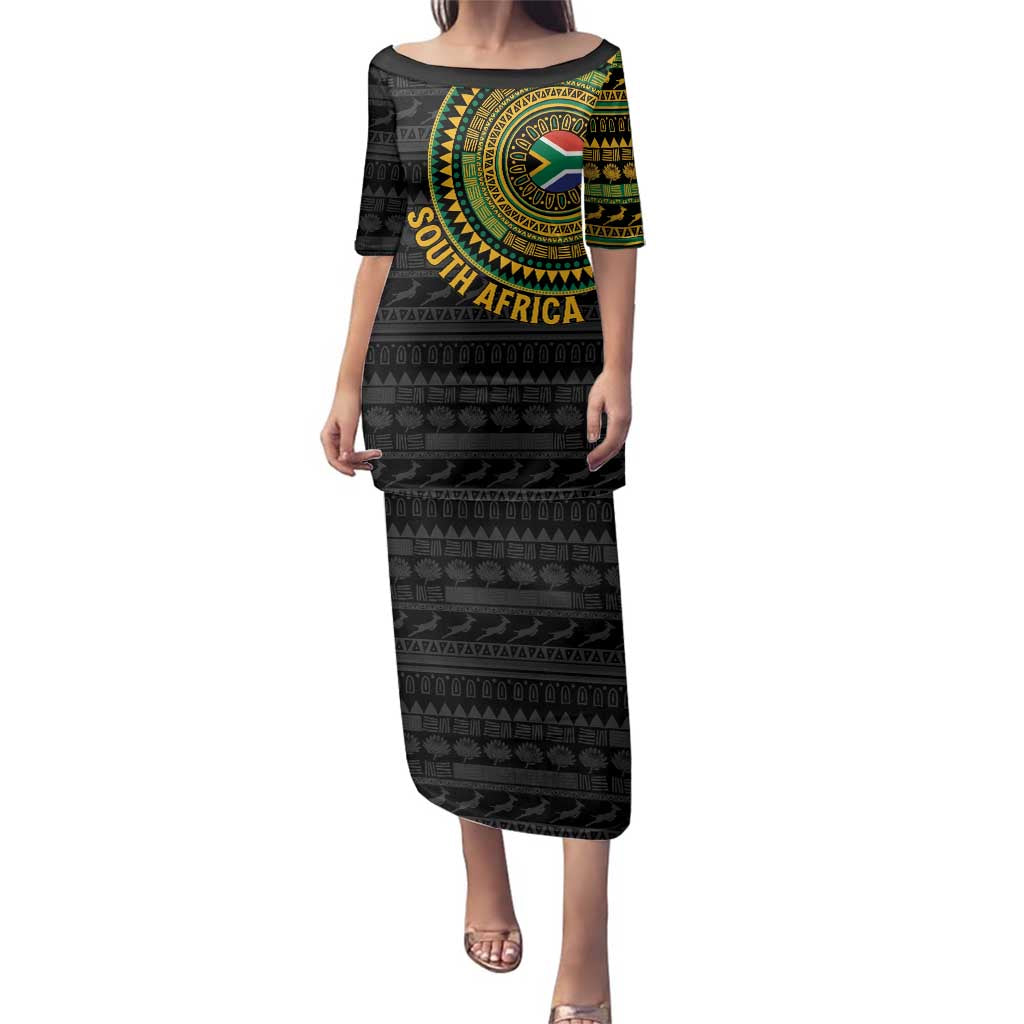 Personalised South Africa Family Matching Puletasi and Hawaiian Shirt African Tribal Pattern