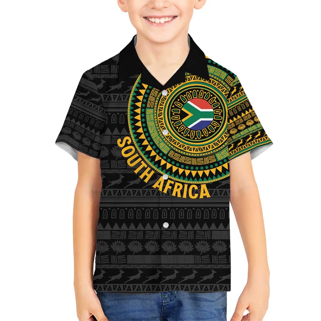 Personalised South Africa Family Matching Puletasi and Hawaiian Shirt African Tribal Pattern
