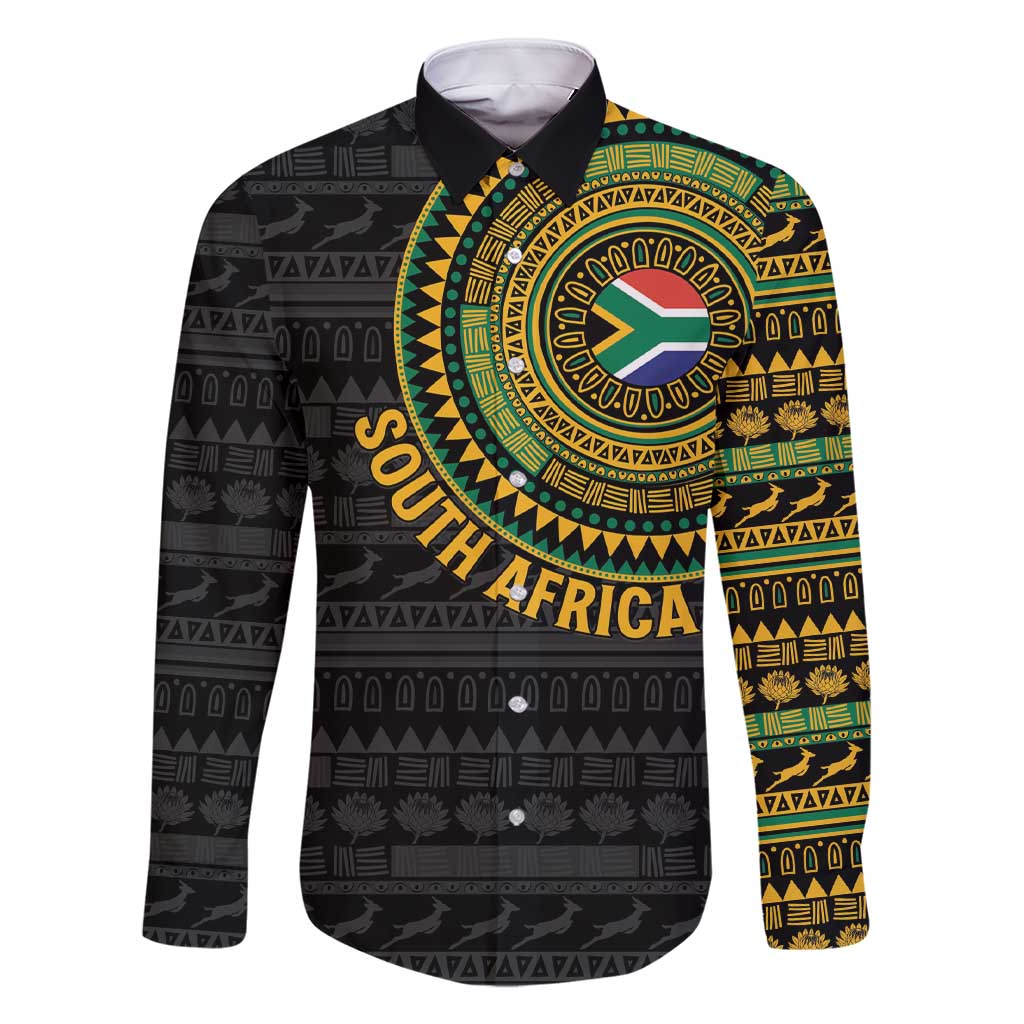 Personalised South Africa Family Matching Short Sleeve Bodycon Dress and Hawaiian Shirt African Tribal Pattern