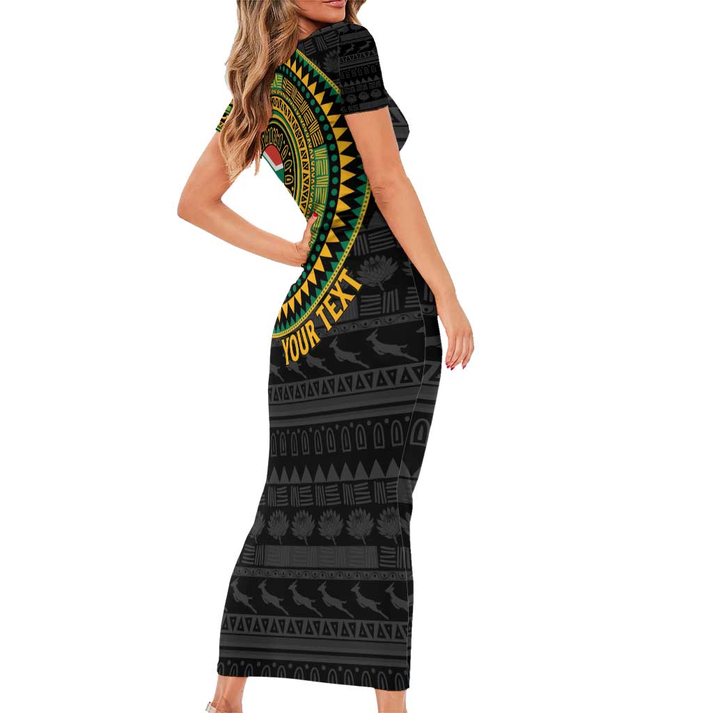 Personalised South Africa Family Matching Short Sleeve Bodycon Dress and Hawaiian Shirt African Tribal Pattern