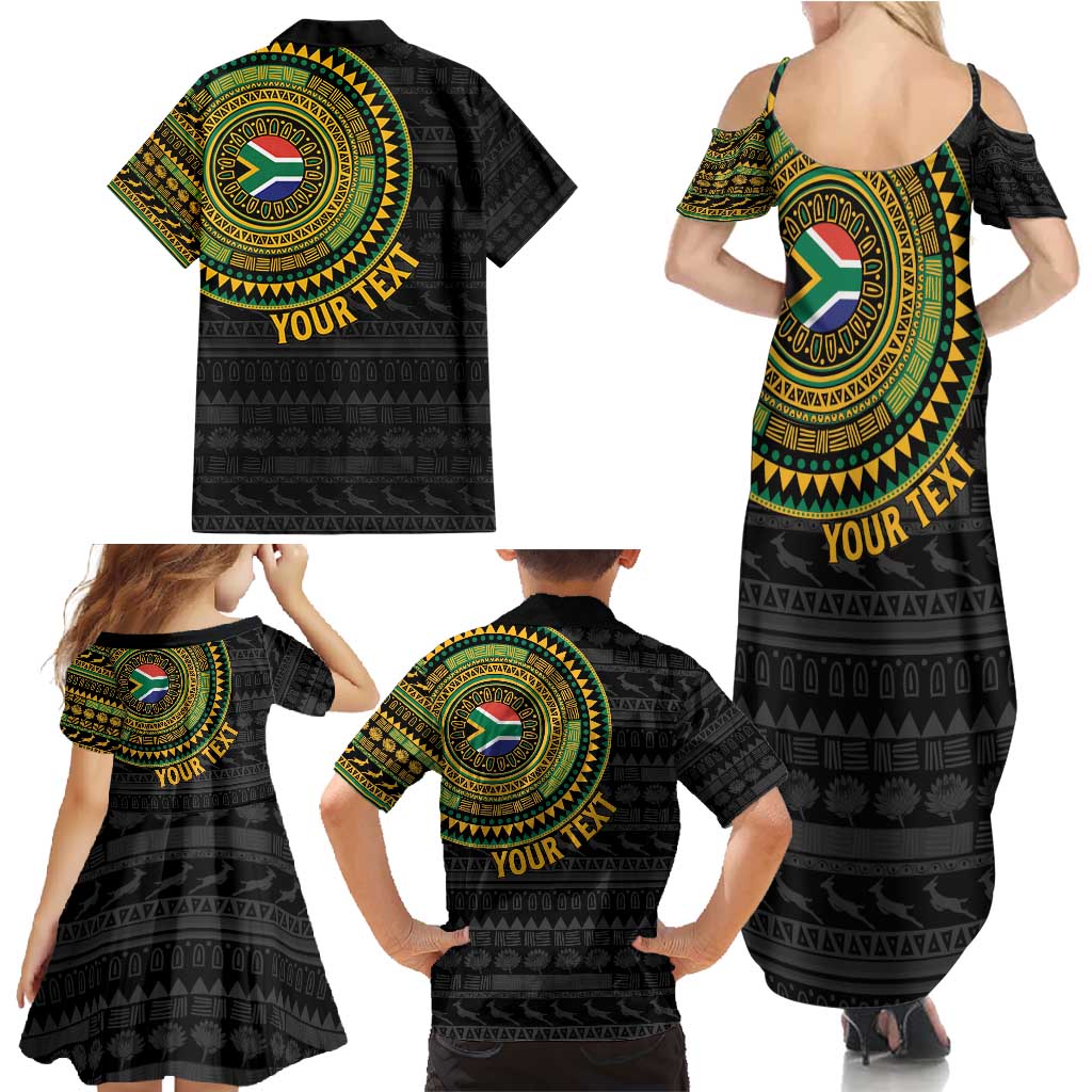Personalised South Africa Family Matching Summer Maxi Dress and Hawaiian Shirt African Tribal Pattern