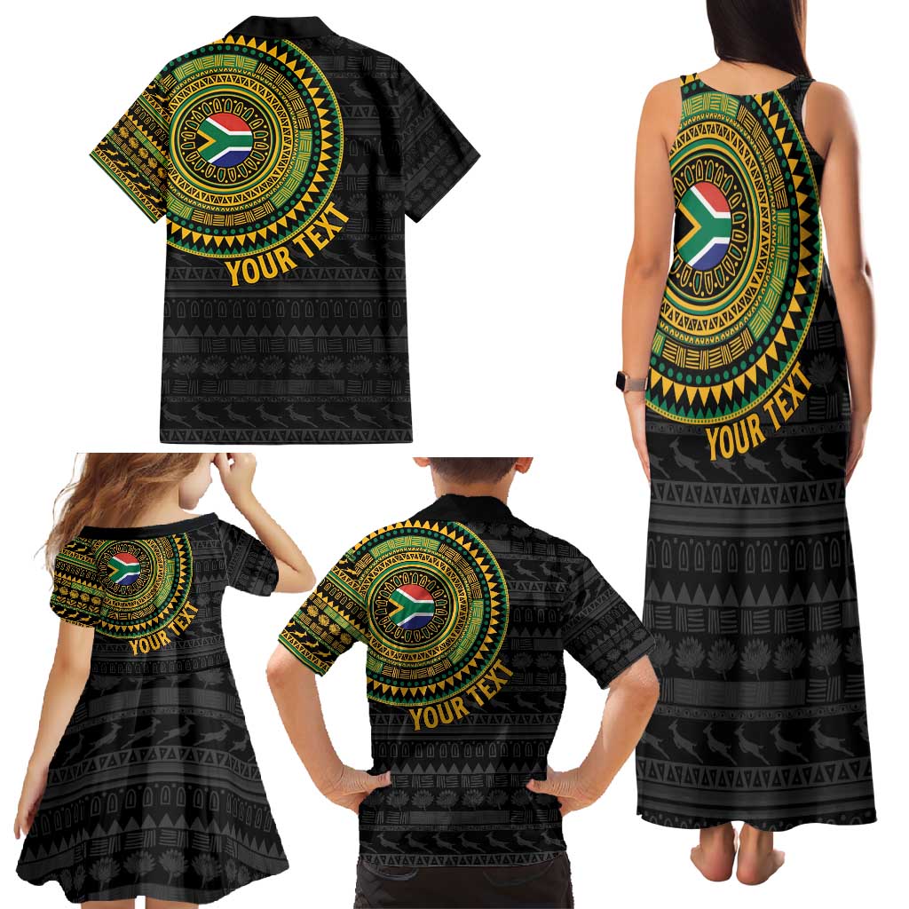 Personalised South Africa Family Matching Tank Maxi Dress and Hawaiian Shirt African Tribal Pattern