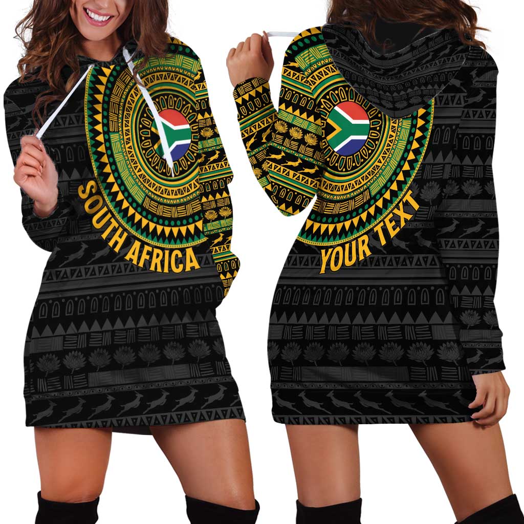 Personalised South Africa Hoodie Dress African Tribal Pattern