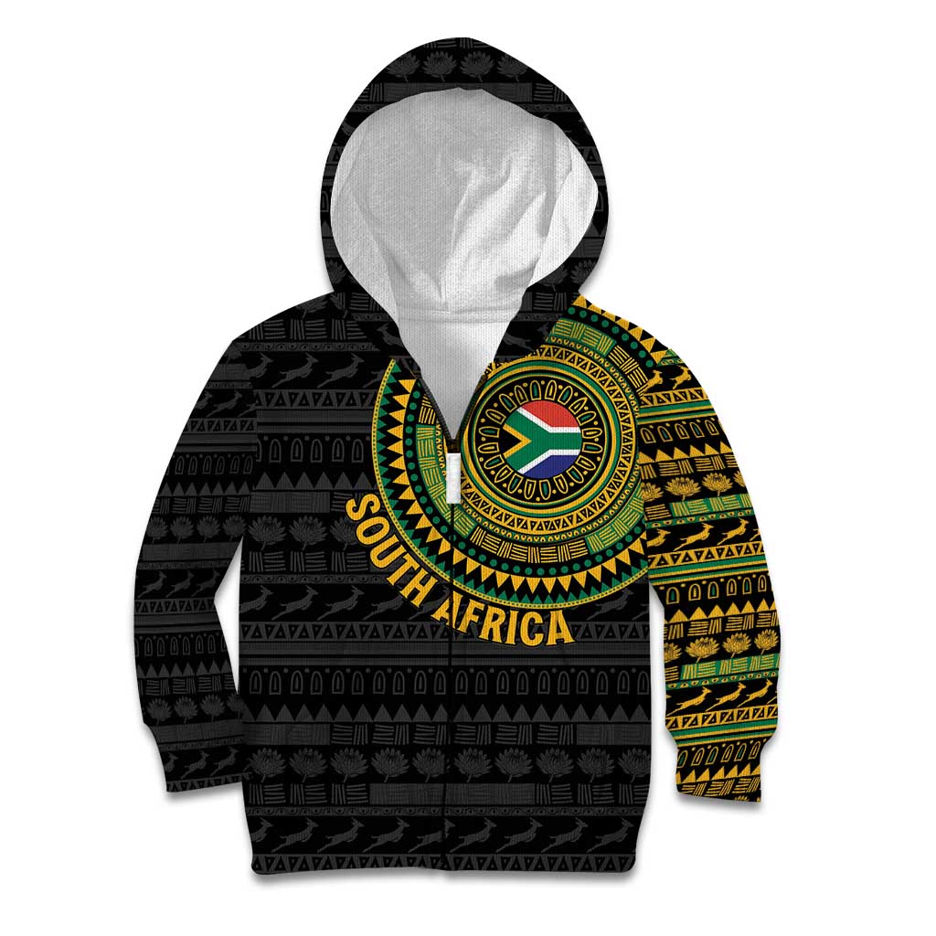 Personalised South Africa Kid Hoodie African Tribal Pattern
