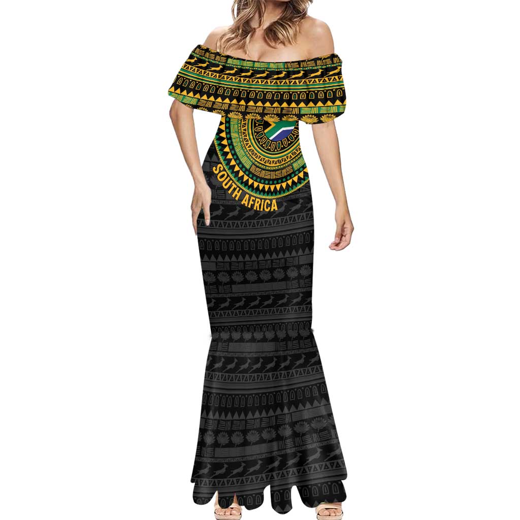 Personalised South Africa Mermaid Dress African Tribal Pattern
