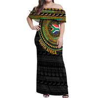 Personalised South Africa Off Shoulder Maxi Dress African Tribal Pattern