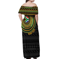 Personalised South Africa Off Shoulder Maxi Dress African Tribal Pattern