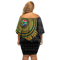 Personalised South Africa Off Shoulder Short Dress African Tribal Pattern