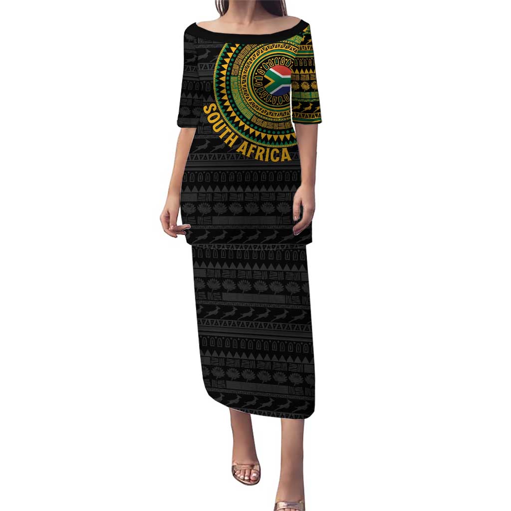 Personalised South Africa Puletasi African Tribal Pattern