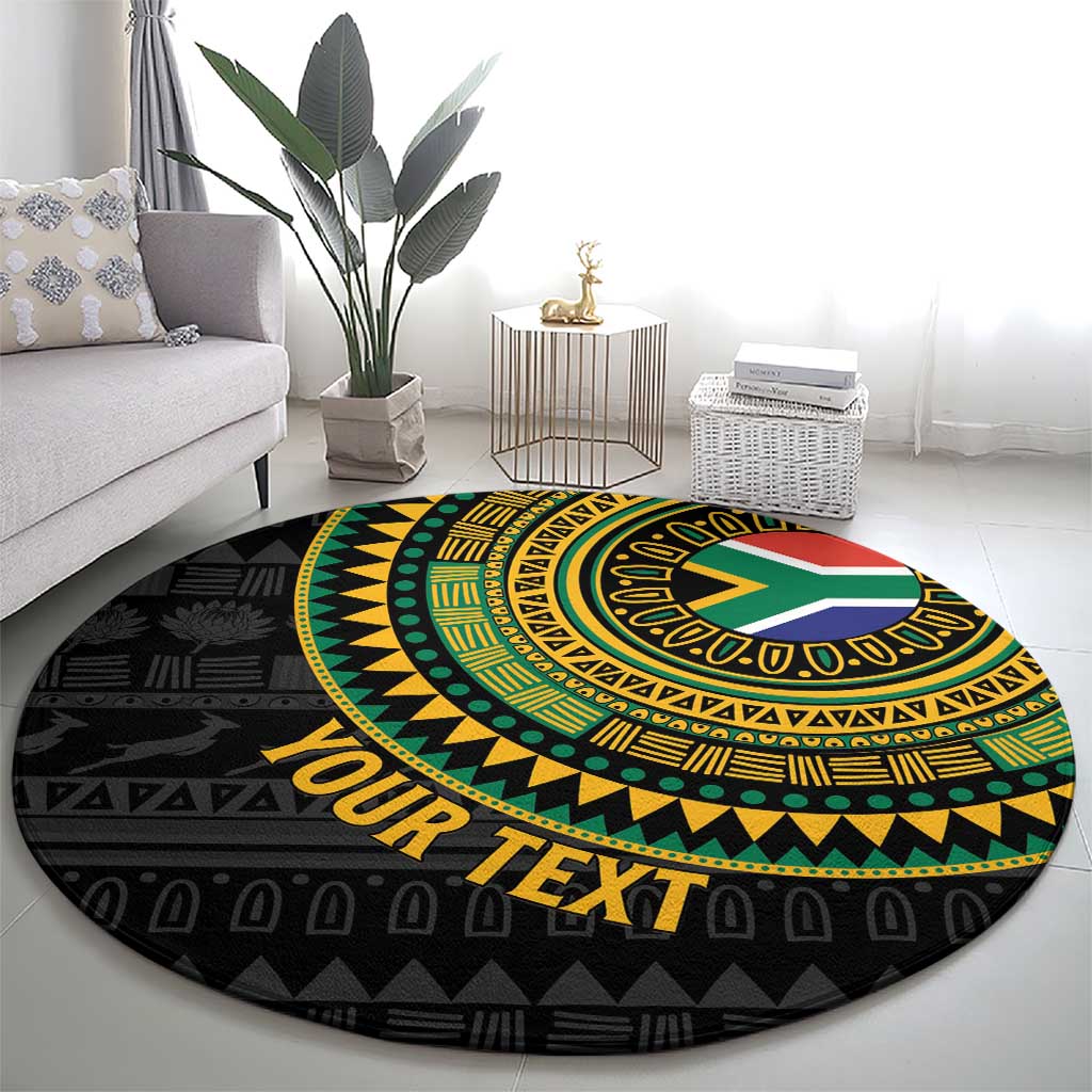 Personalised South Africa Round Carpet African Tribal Pattern