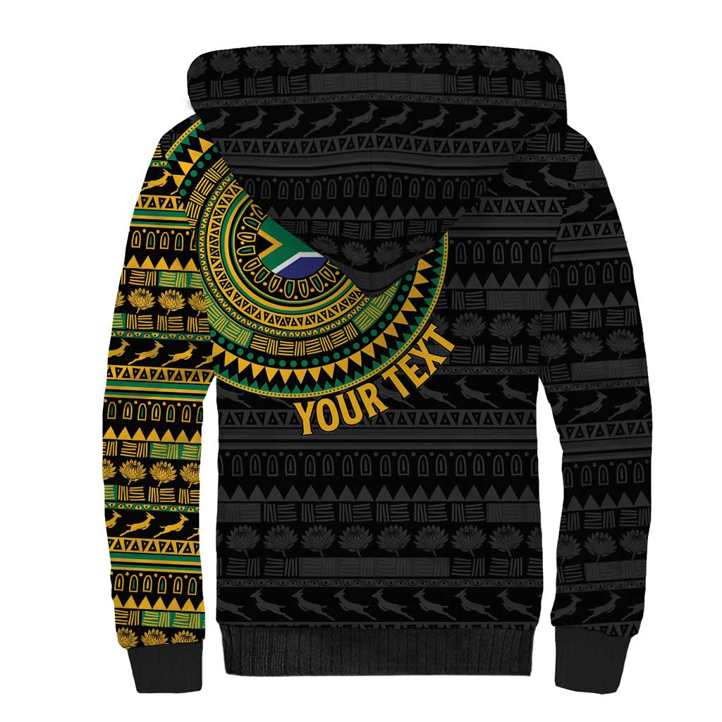 Personalised South Africa Sherpa Hoodie African Tribal Pattern