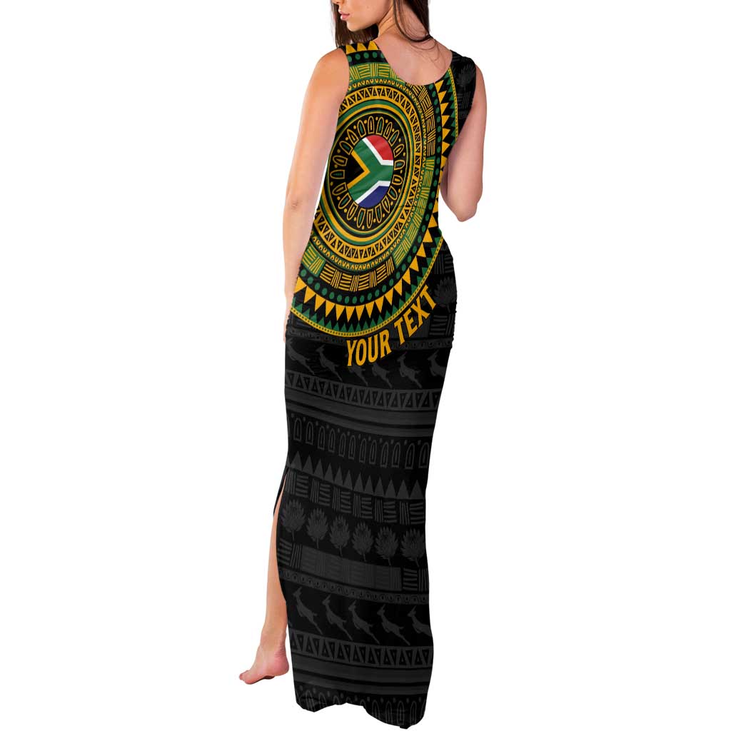 Personalised South Africa Tank Maxi Dress African Tribal Pattern