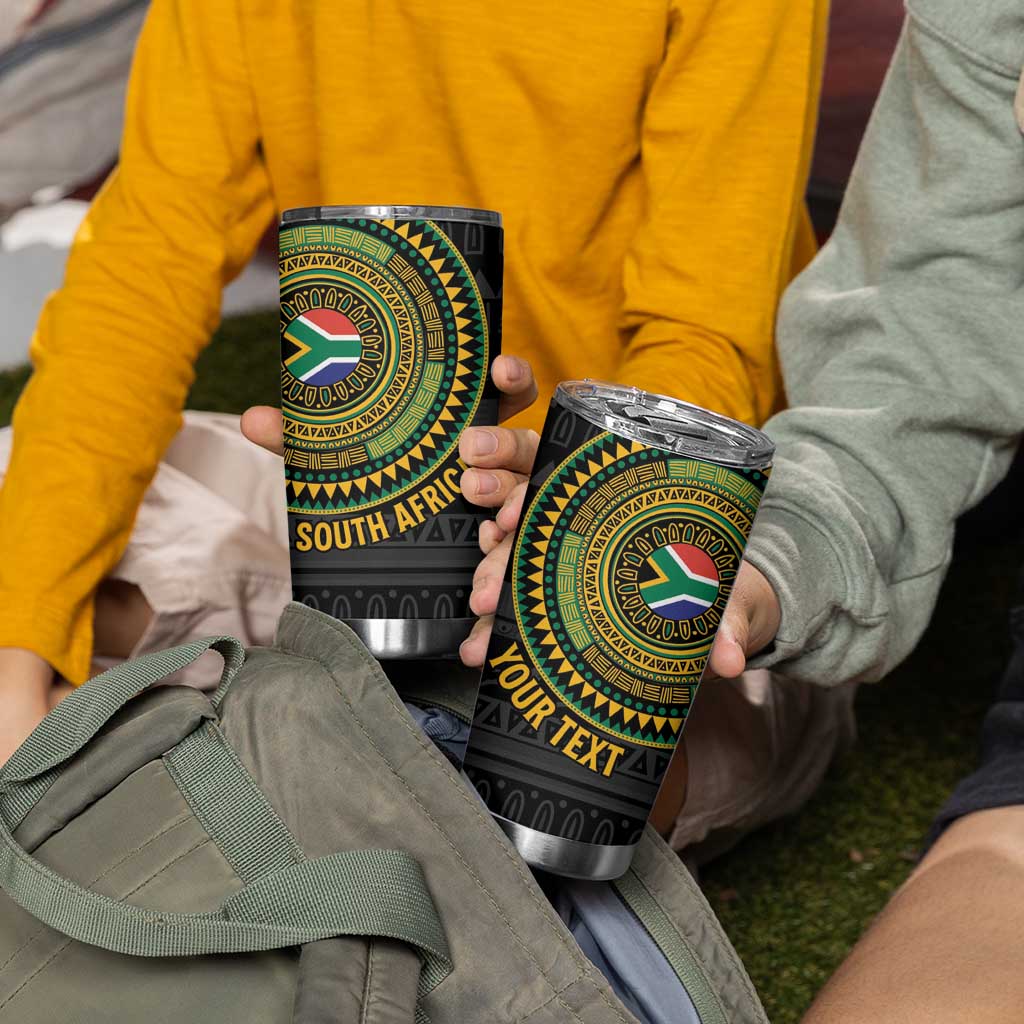 Personalised South Africa Tumbler Cup African Tribal Pattern