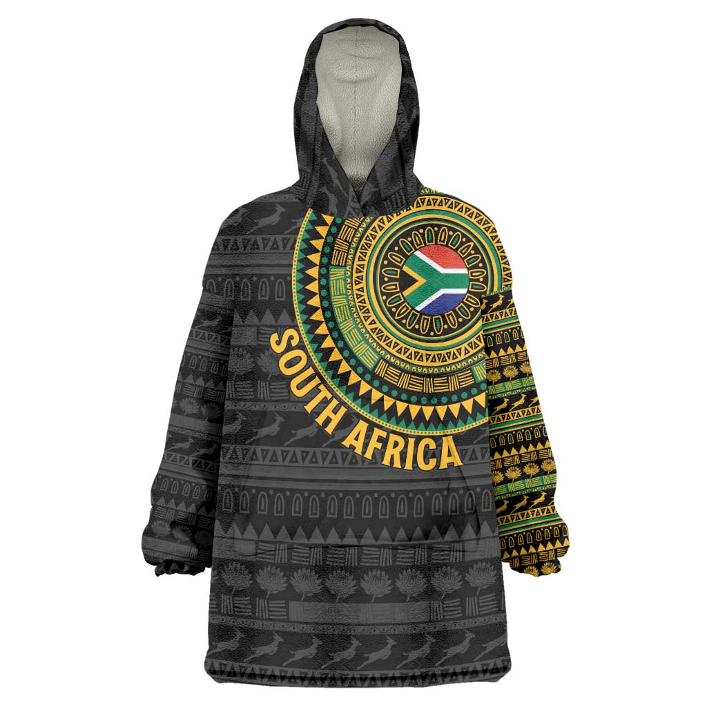 Personalised South Africa Wearable Blanket Hoodie African Tribal Pattern