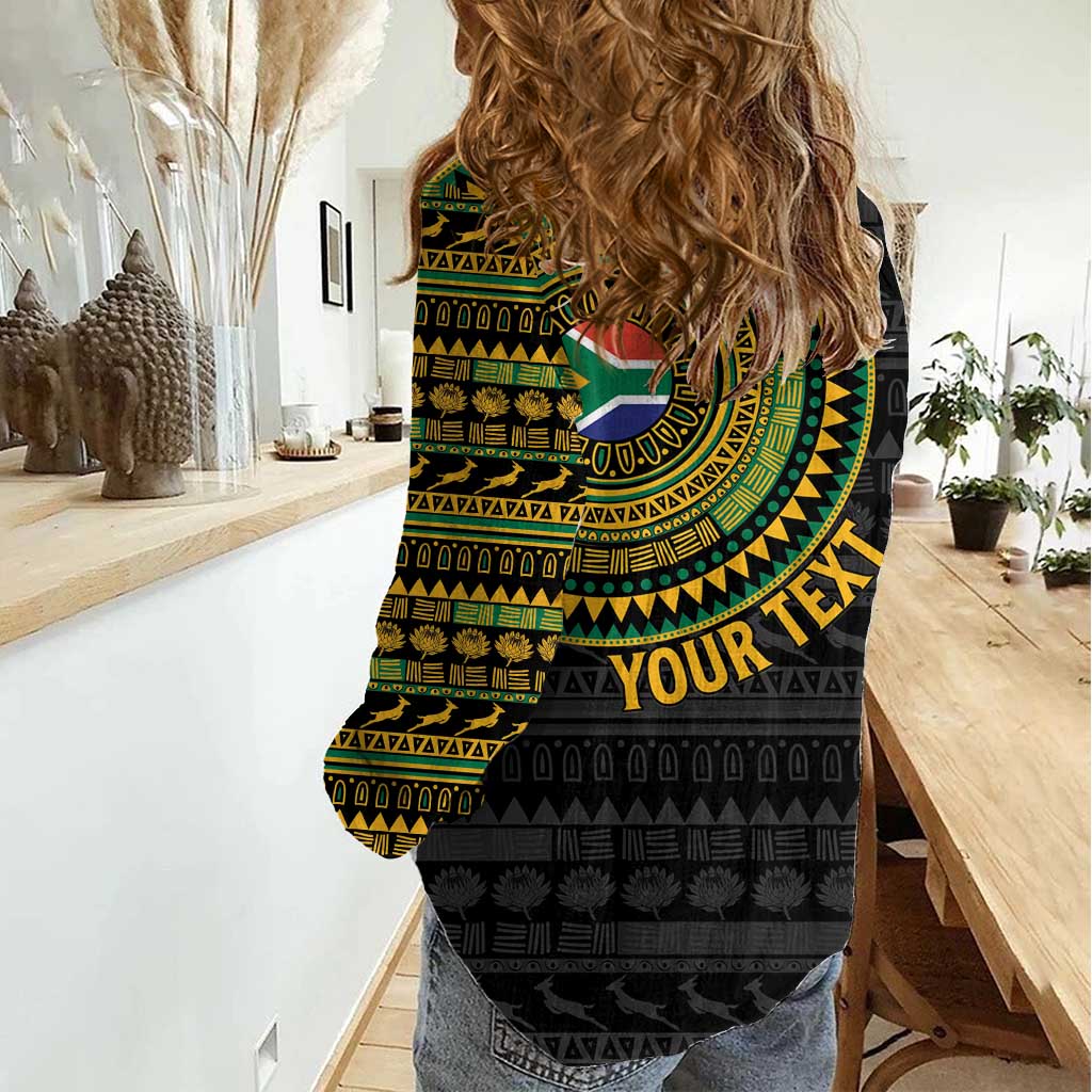 Personalised South Africa Women Casual Shirt African Tribal Pattern