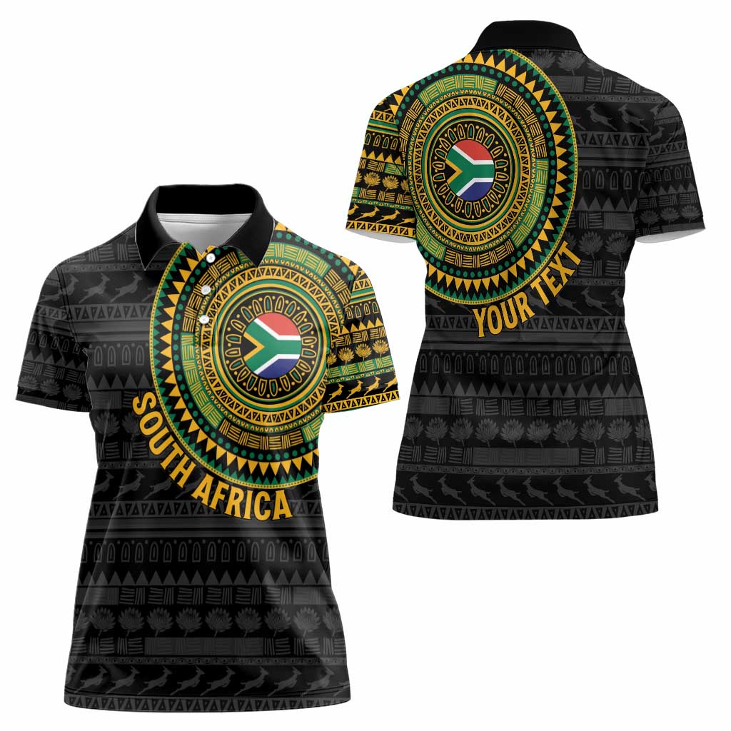 Personalised South Africa Women Polo Shirt African Tribal Pattern