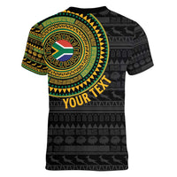 Personalised South Africa Women V-Neck T-Shirt African Tribal Pattern