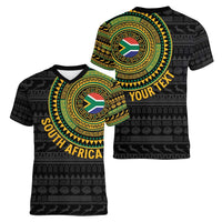 Personalised South Africa Women V-Neck T-Shirt African Tribal Pattern