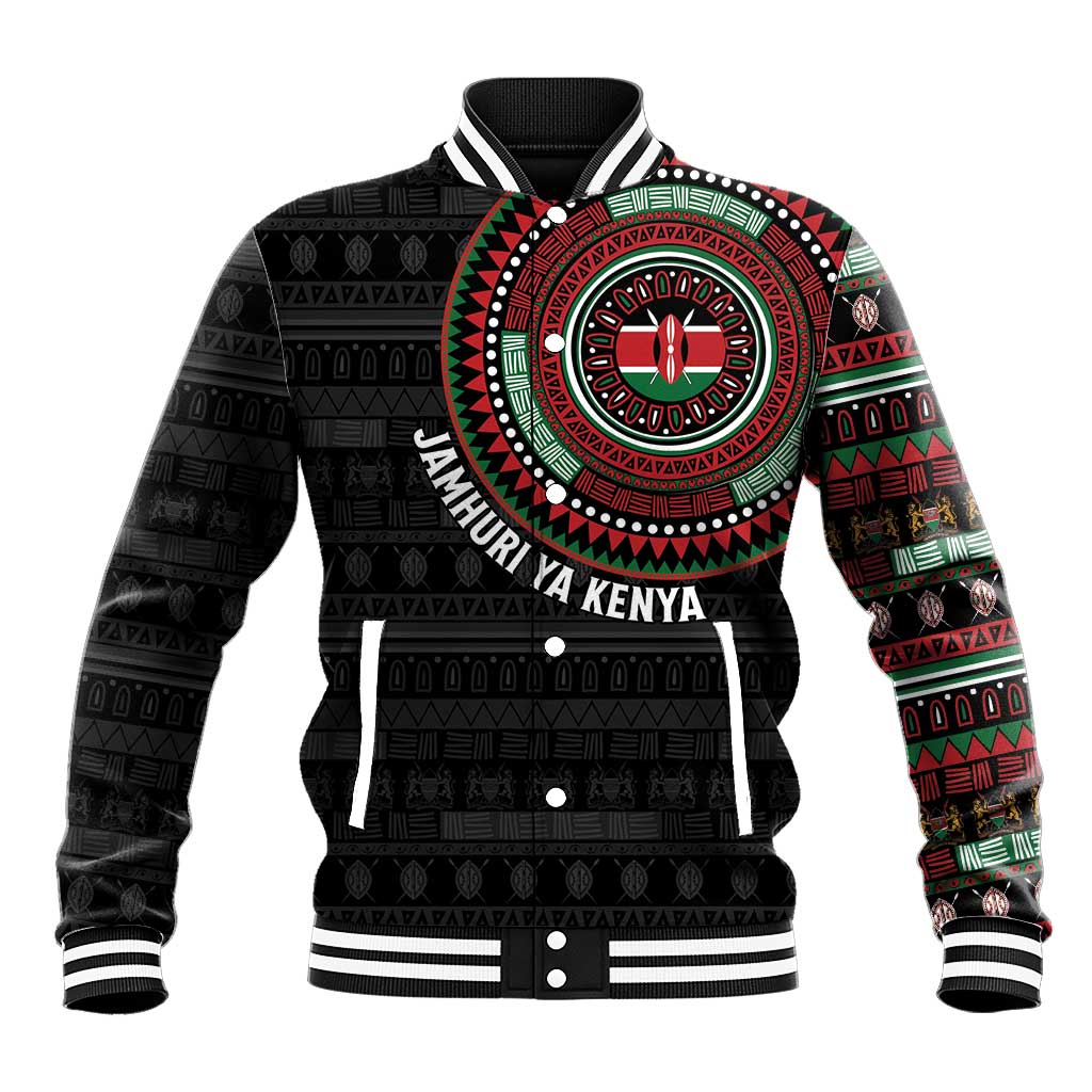 Personalised Kenya Baseball Jacket African Tribal Pattern