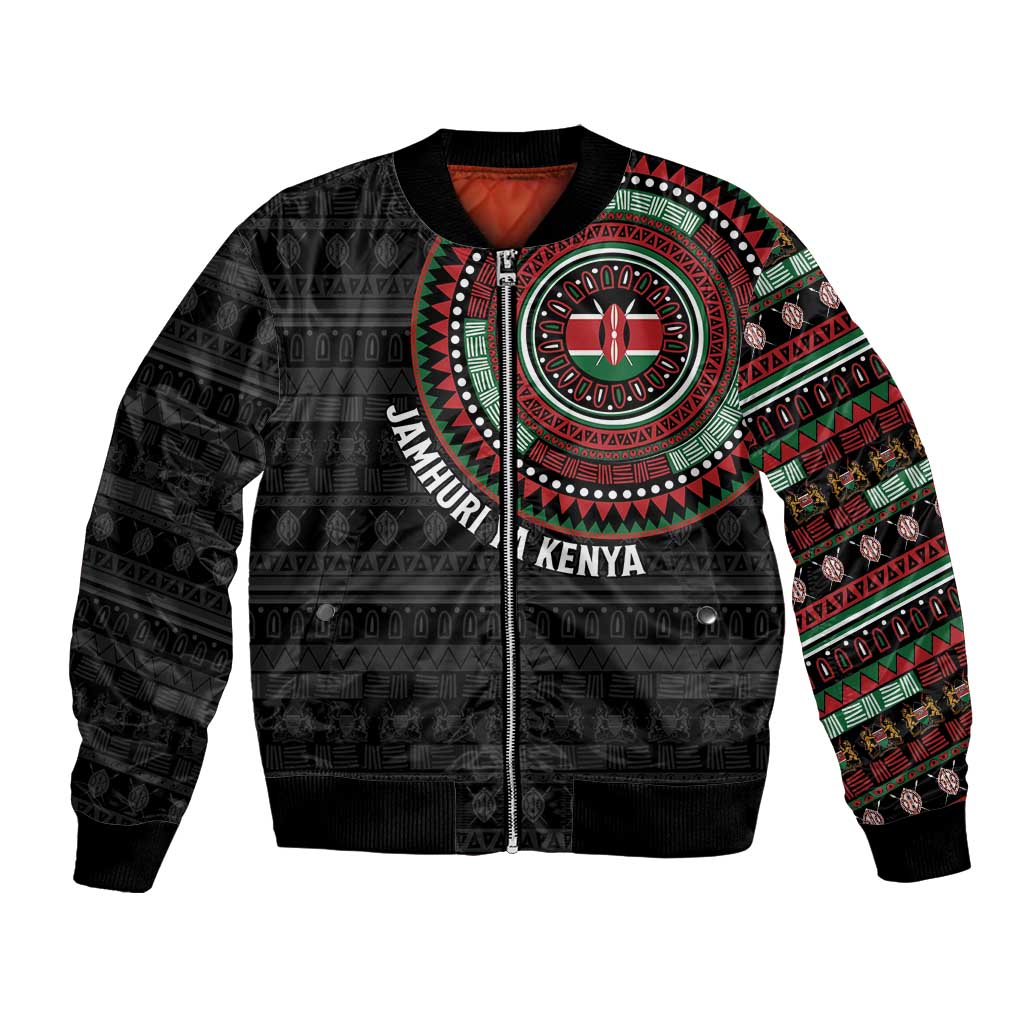 Personalised Kenya Bomber Jacket African Tribal Pattern