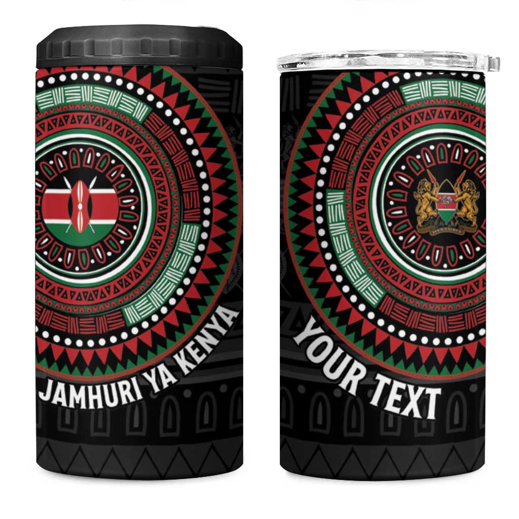 Personalised Kenya 4 in 1 Can Cooler Tumbler African Tribal Pattern