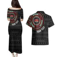 Personalised Kenya Couples Matching Puletasi and Hawaiian Shirt African Tribal Pattern