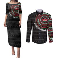 Personalised Kenya Couples Matching Puletasi and Long Sleeve Button Shirt African Tribal Pattern