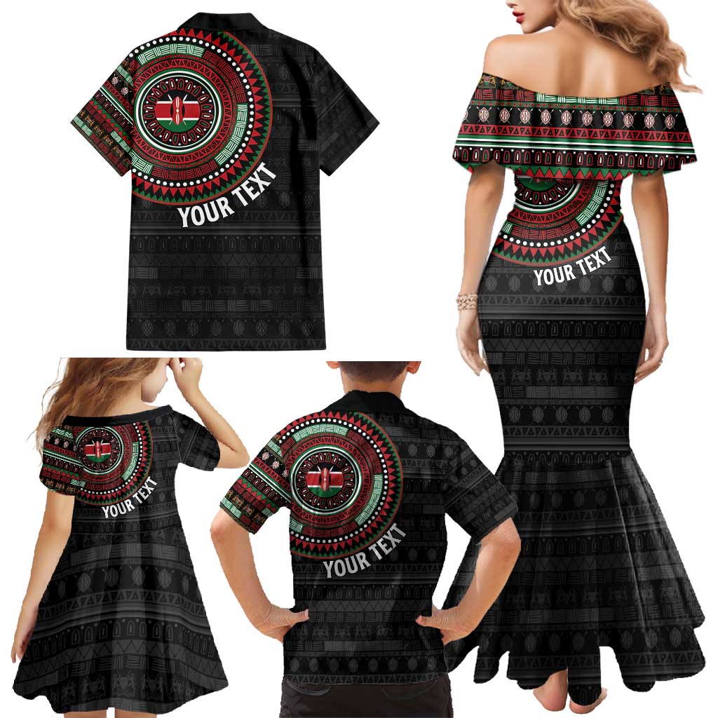 Personalised Kenya Family Matching Mermaid Dress and Hawaiian Shirt African Tribal Pattern