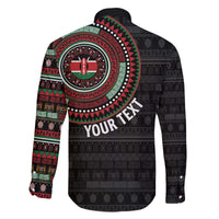 Personalised Kenya Family Matching Off The Shoulder Long Sleeve Dress and Hawaiian Shirt African Tribal Pattern