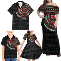 Personalised Kenya Family Matching Off Shoulder Maxi Dress and Hawaiian Shirt African Tribal Pattern