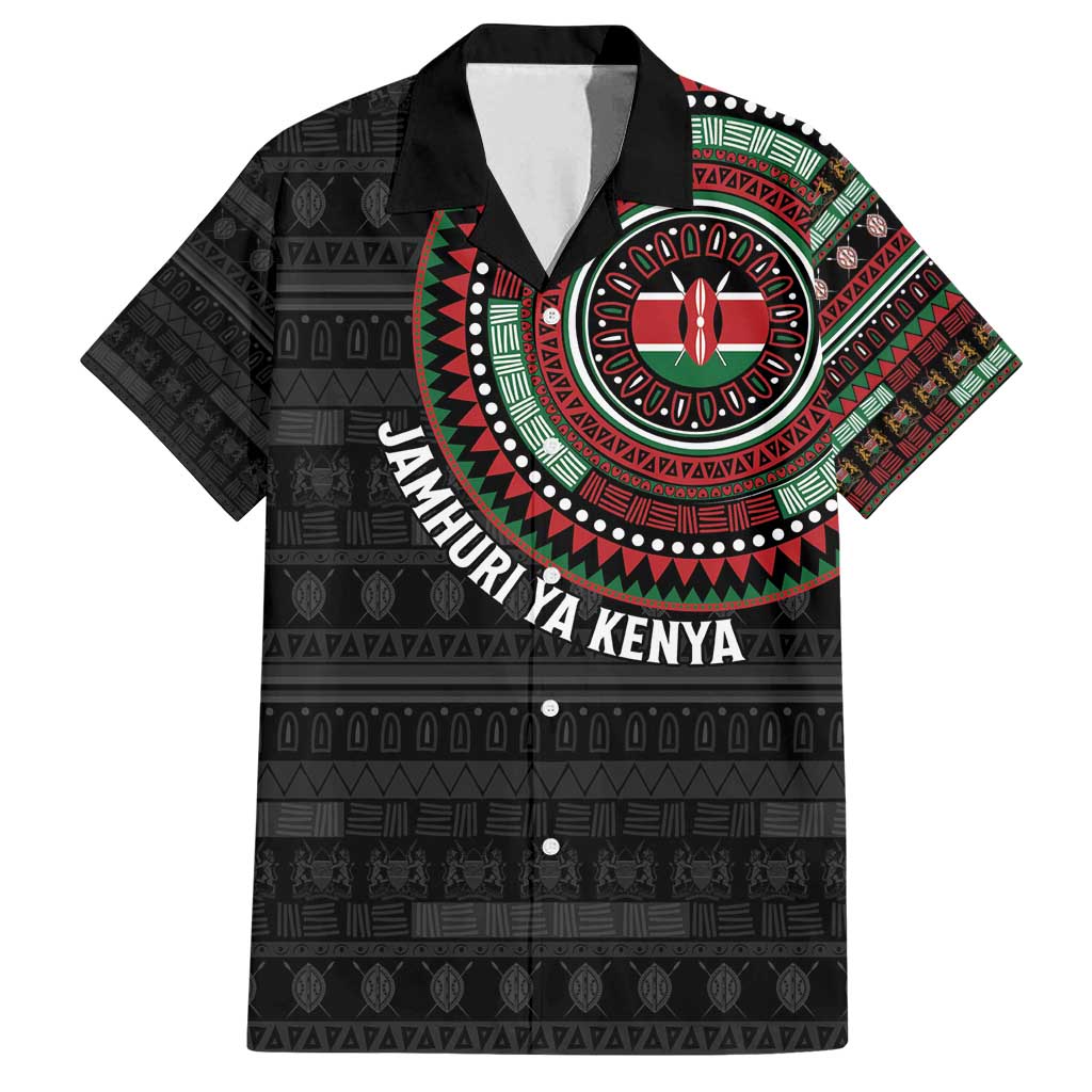 Personalised Kenya Family Matching Off Shoulder Maxi Dress and Hawaiian Shirt African Tribal Pattern