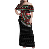 Personalised Kenya Family Matching Off Shoulder Maxi Dress and Hawaiian Shirt African Tribal Pattern