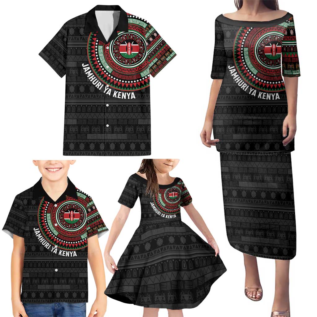 Personalised Kenya Family Matching Puletasi and Hawaiian Shirt African Tribal Pattern