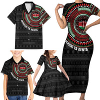 Personalised Kenya Family Matching Short Sleeve Bodycon Dress and Hawaiian Shirt African Tribal Pattern