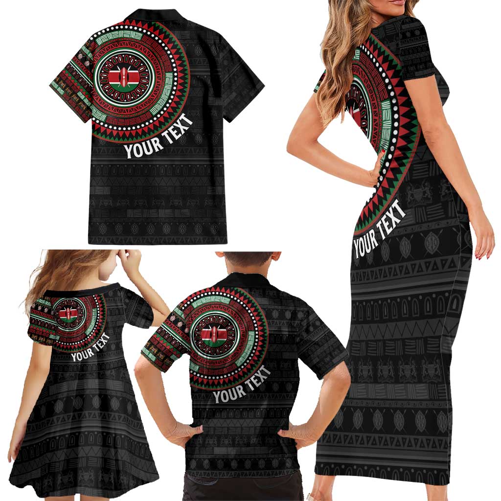 Personalised Kenya Family Matching Short Sleeve Bodycon Dress and Hawaiian Shirt African Tribal Pattern