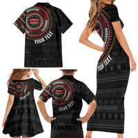 Personalised Kenya Family Matching Short Sleeve Bodycon Dress and Hawaiian Shirt African Tribal Pattern