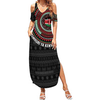 Personalised Kenya Family Matching Summer Maxi Dress and Hawaiian Shirt African Tribal Pattern