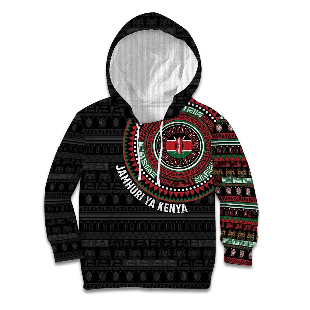Personalised Kenya Kid Hoodie African Tribal Pattern