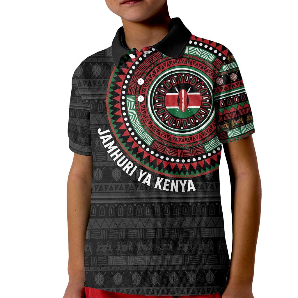 Personalised Kenya Kid Polo Shirt African Tribal Pattern