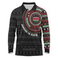 Personalised Kenya Long Sleeve Polo Shirt African Tribal Pattern