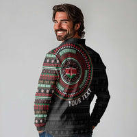 Personalised Kenya Long Sleeve Polo Shirt African Tribal Pattern