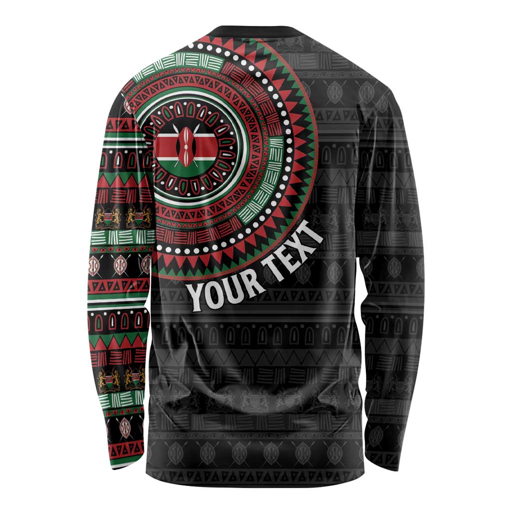 Personalised Kenya Long Sleeve Shirt African Tribal Pattern