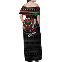 Personalised Kenya Off Shoulder Maxi Dress African Tribal Pattern