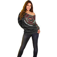 Personalised Kenya Off Shoulder Sweater African Tribal Pattern