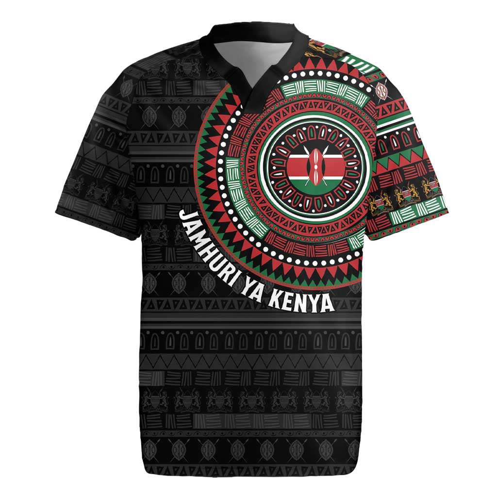 Personalised Kenya Rugby Jersey African Tribal Pattern