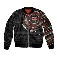 Personalised Kenya Sleeve Zip Bomber Jacket African Tribal Pattern