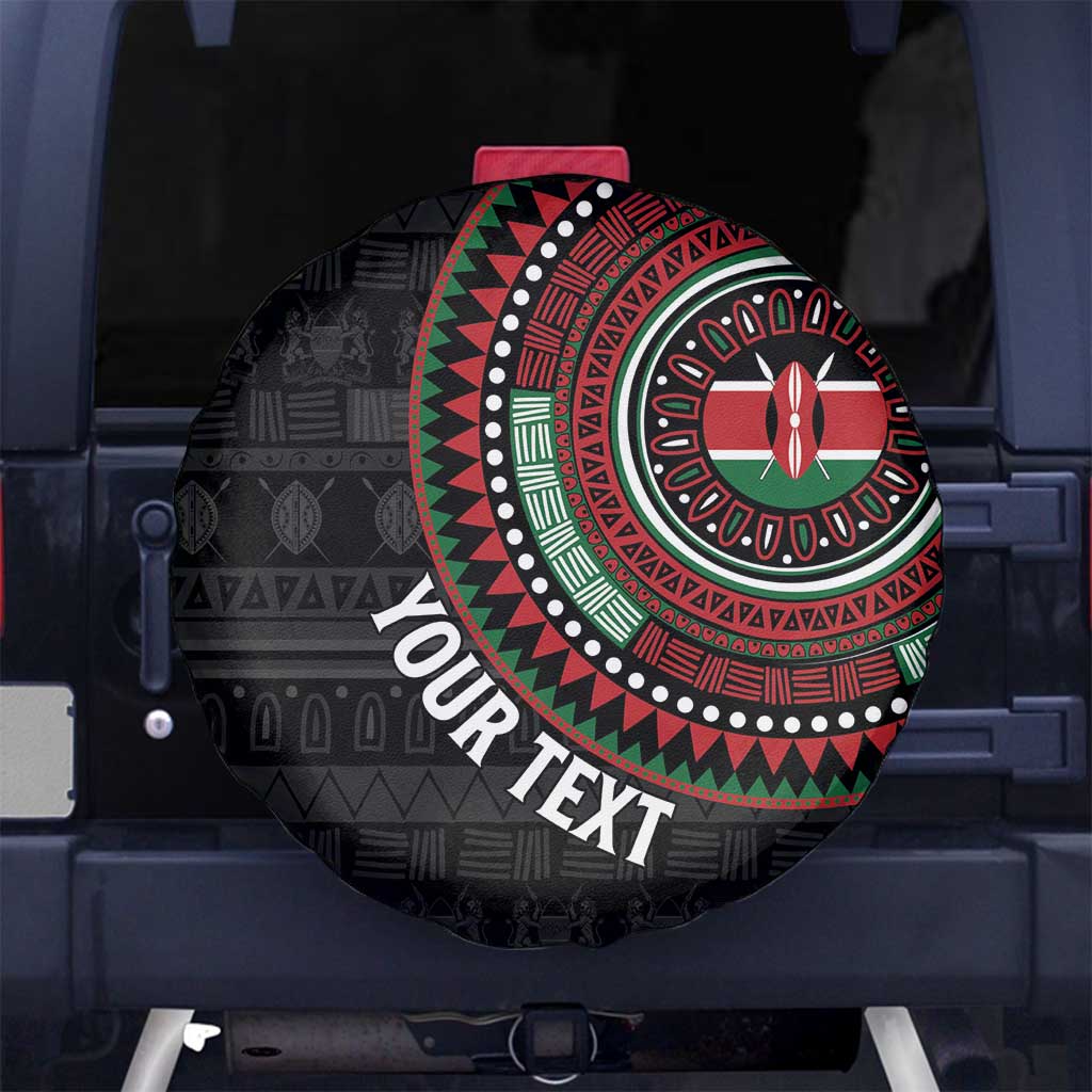 Personalised Kenya Spare Tire Cover African Tribal Pattern